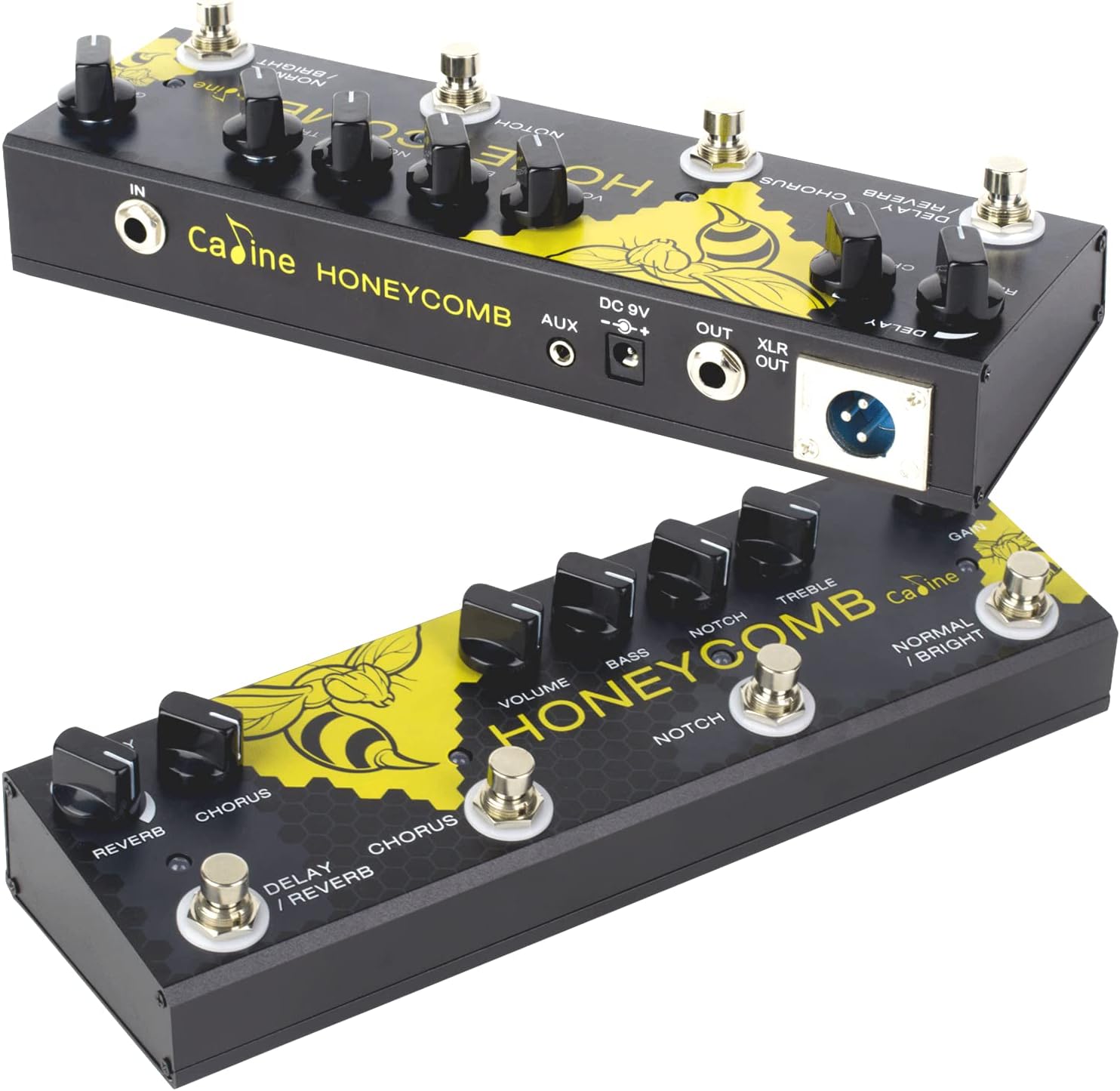 Caline Acoustic Guitar Multi Effects Pedal with Delay Chorus Reverb EQ AUX DI and Booster