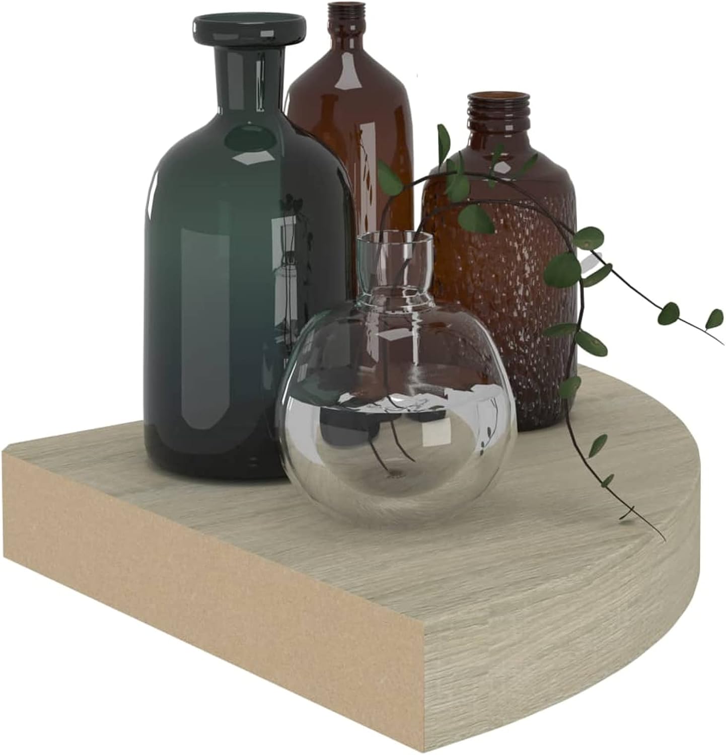 4 Pcs Floating Corner Shelf Brown 9.8