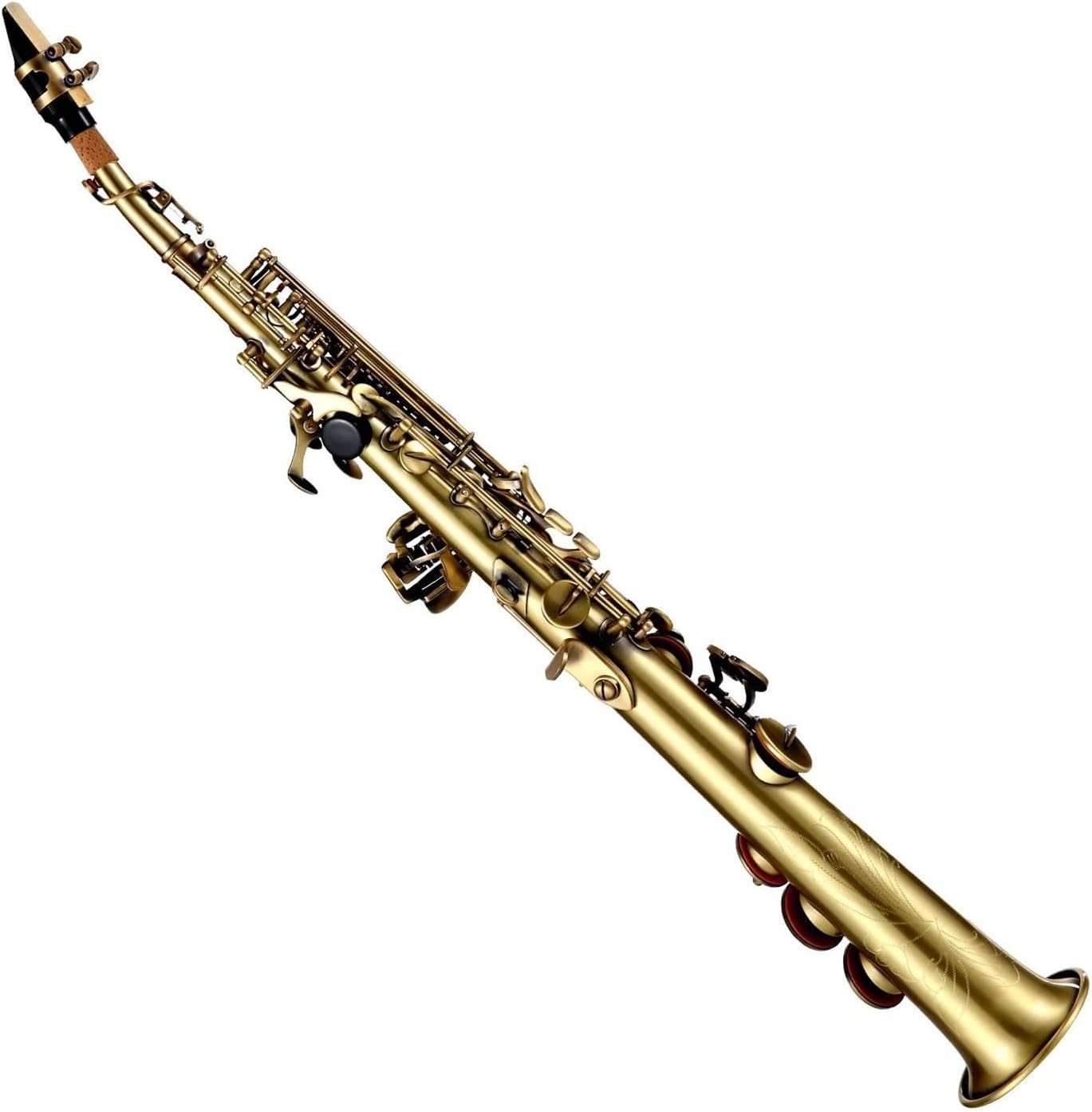Professional Brass Straight Bb Treble Saxophone Nickel Plated Sax Woodwind Instrument With Kit
