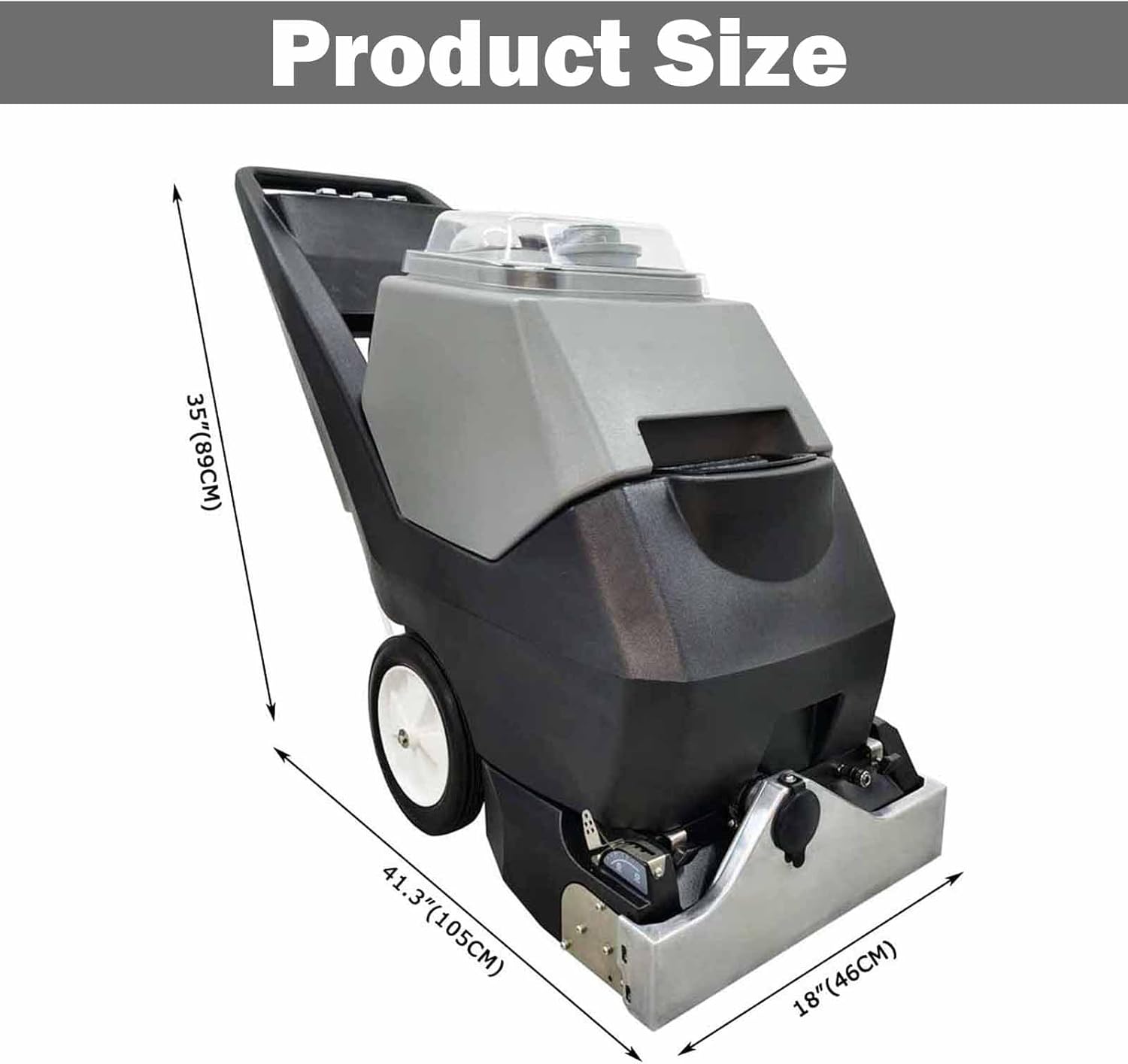 TECHTONGDA Electric Floor Scrubber Dryer Machine 3 in 1 Carpet Extractor Wet Dry Vacuum Cleaner Commercial Carpet Cleaning Machine for Sofa Curtain Floor 70L Tank 110V