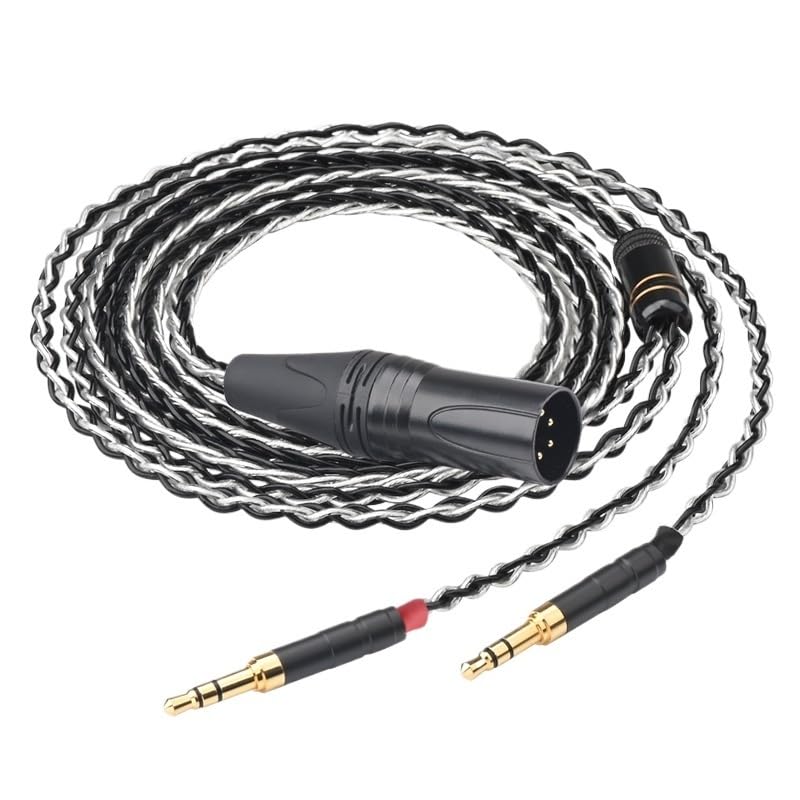 HiFi Z7 Headphone Cable 1 to 2 Ja-ck 3.5 4.4mm Balanced OCC Silver Upgrade Headphone Cable(4Pin XLR Male Audio,300cm)