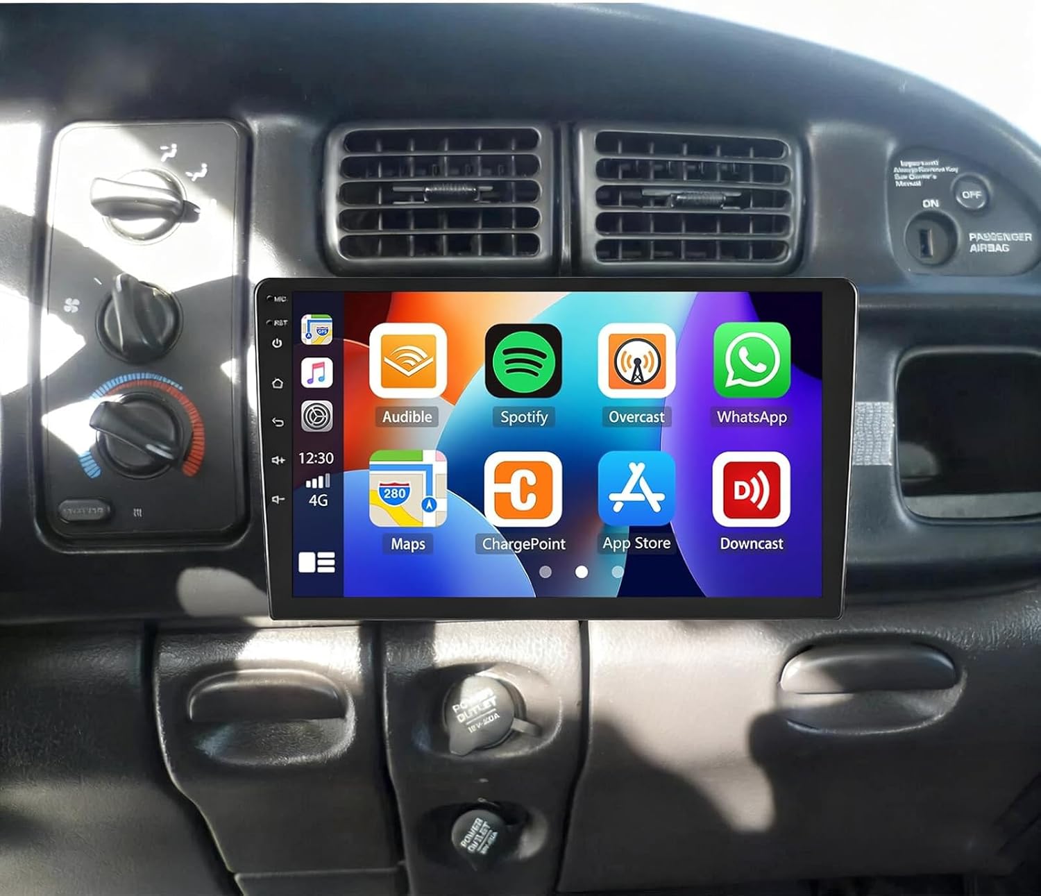 Double Din Car Stereo Radio Compatible for Ram 1500 2500 3500 1994-2002 Compatible for Wrangler TJ 1997-2006 with CarPlay Android Auto, 9