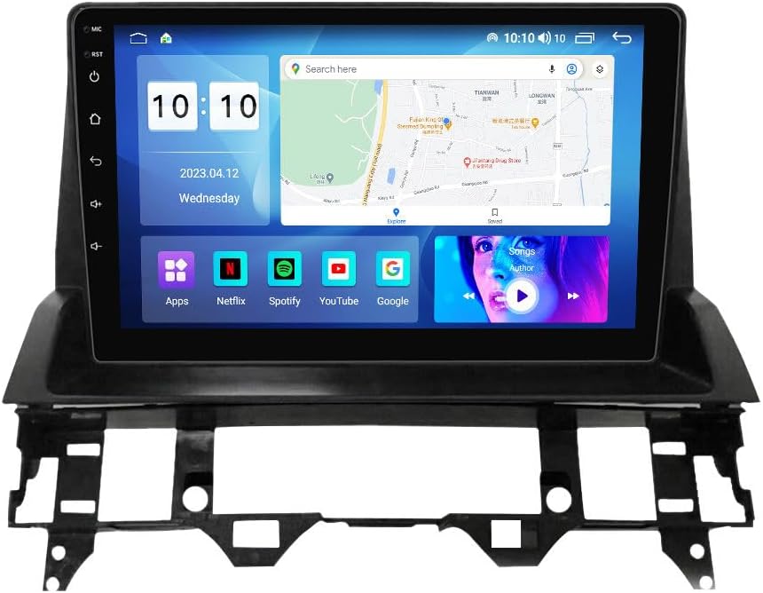 Android Car Stereo for Mazda 6 2002-2008,9 inch IPS Touchscreen with Upgrade Wireless CarPlay & Android Auto,WiFi/GPS,Support SWC and Subwoofer,8-Core 8G+256G