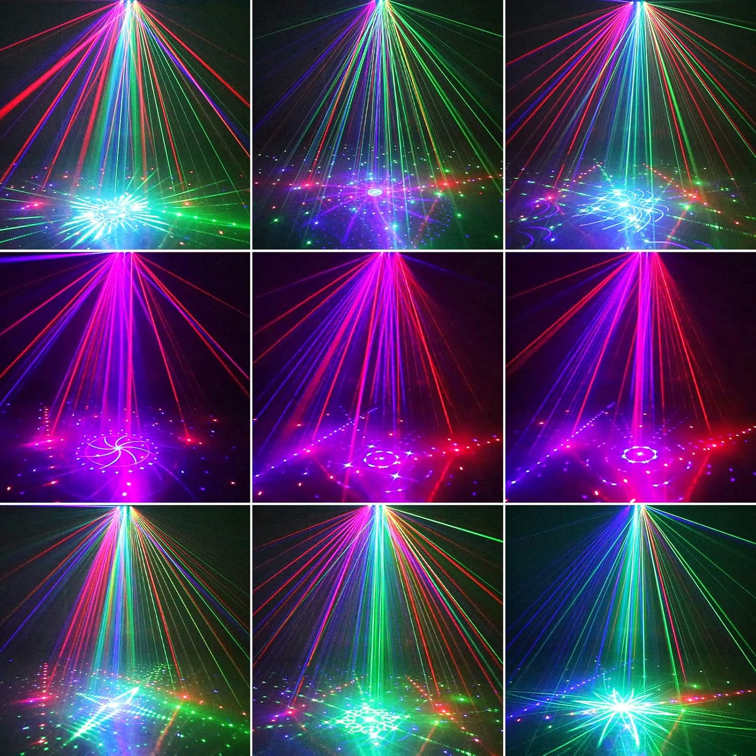 Wuzstar 27-Eye Party DJ Light with Remote, LED Strobe Effects, DMX Control & Sound Activity - Disco Stage Lighting for Clubs, Weddings, DJ Shows, Xmas, Halloween