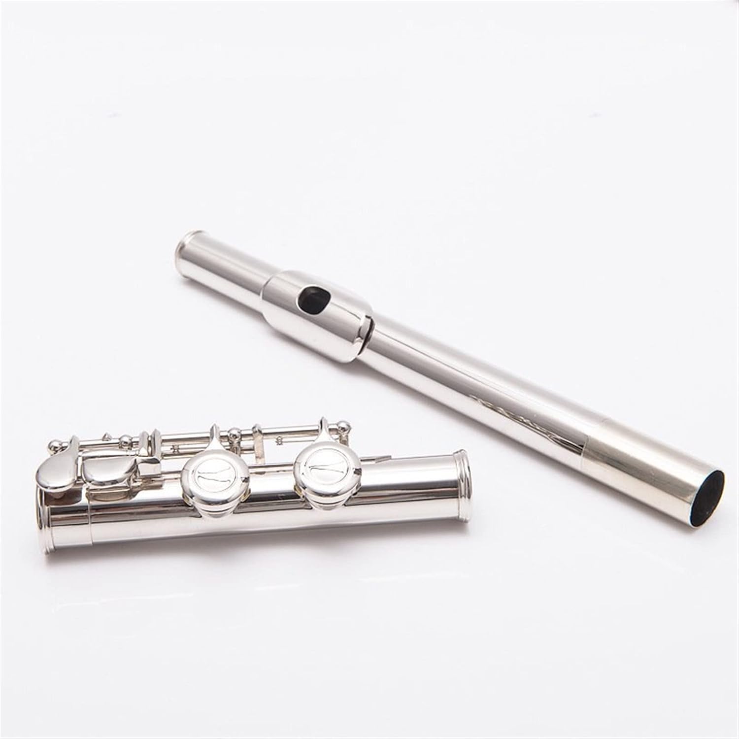 Flute Kit C Key 16-Hole Closed-Cell Nickel-Plated Copper-Nickel Flute Western Wind Instrument Intermediate Flute