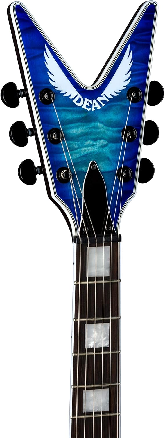 Dean Guitars ML Select 6 String Quilt Top Electric Guitar, Right, Ocean Burst (MLSEL QM OSB)