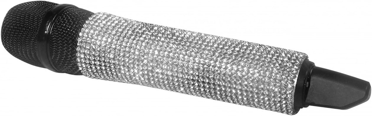 Slide & Twist on Microphone Sleeves-AAA White Diamond & Gold Crystals Compatible with Sennheiser Wireless Models G3,G4,XS &D1 only. Sold as a Set. Microphone NOT Included.