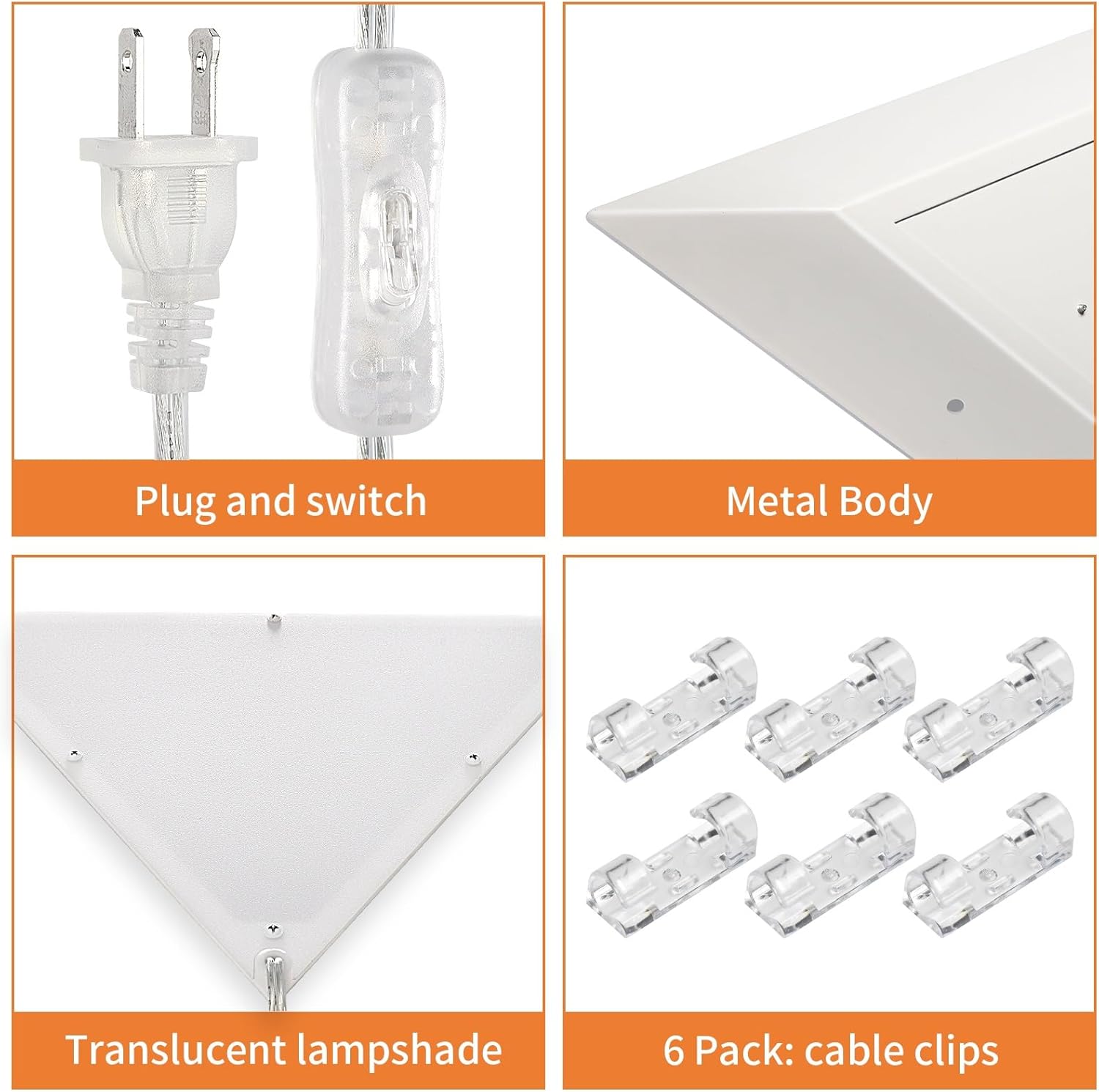 Upgraded Corner Light, 22W 2000LM LED Corner Lights for Living Room, 3000K/4000K/6000K Plug in Ceiling Lights with Switch, Lamp for Bedroom, Triangle Shape
