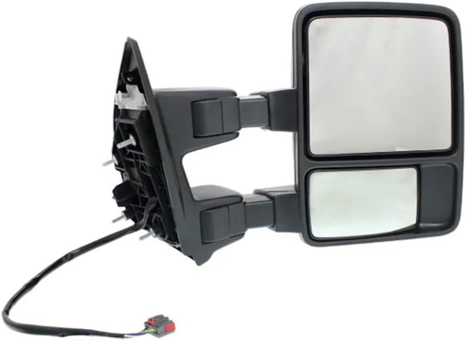For Ford F-550 Super Duty 2011 2012 Door Mirror Passenger Side | Power Glass | Heated | Textured Black | Manual Folding | Towing | With Running Light | w/Temperature Sensor | FO1321401 | BC3Z17682BA