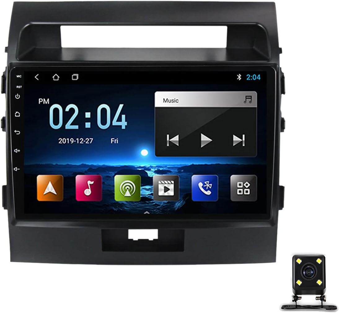 Double Din Car Stereo with Navigation MP5 Player for Toyota Land Cruiser 200 2008-2015, 9 Inch Car Radio with Bluetooth and Backup Camera, Touch Screen, Mirror Link, SWC