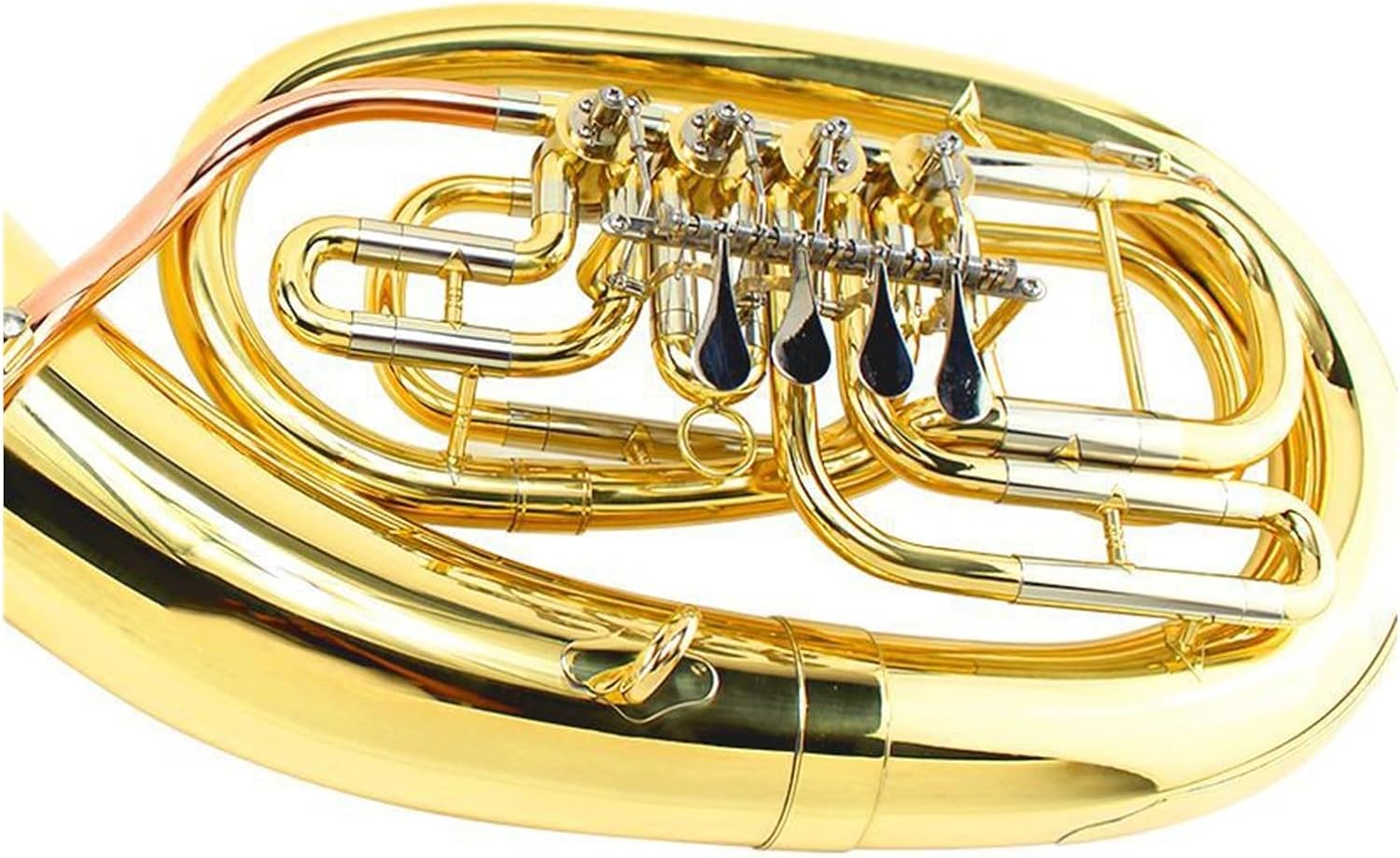 4 Flat Keys Bb Major Euphonium Grand Horn Phosphor Bronze Brass White Tricolor Euphonium All-brass Instrument