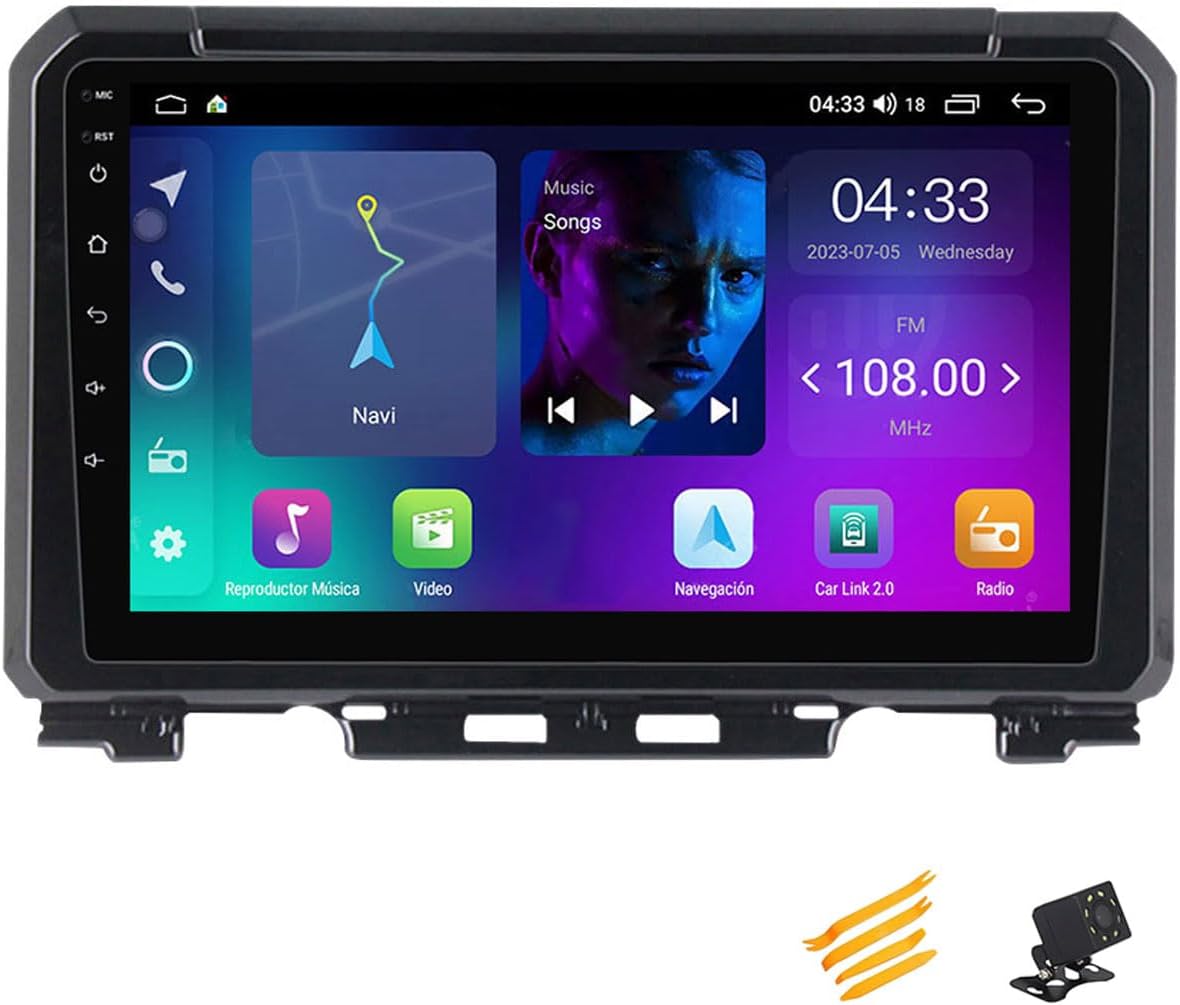 Android 13 Car Stereo Bluetooth Car Play 2 DIN Touch Screen Compatible with Suzuki Jimny 2018~2020 9in QLED Display Car Radio with Navigation Android Auto FM RDS SWC,4 Core NF1 1G+32G