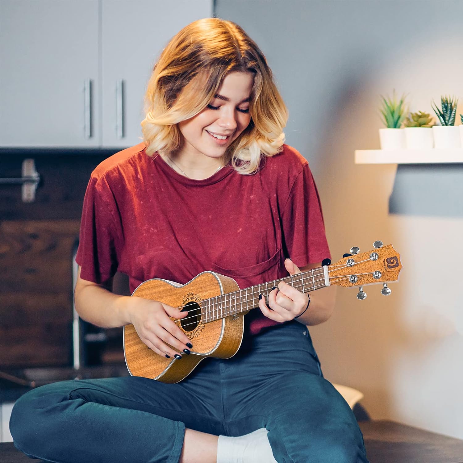 Tenor Ukulele, Acoustic Electric Ukelele 26 inch Uke Mahogany Ukulele Professional Set with Equalizer Starter Kit (Gig Bag, Picks, Straps, Strings, Cleaning Cloth, Getting Started Manual) by Vangoa