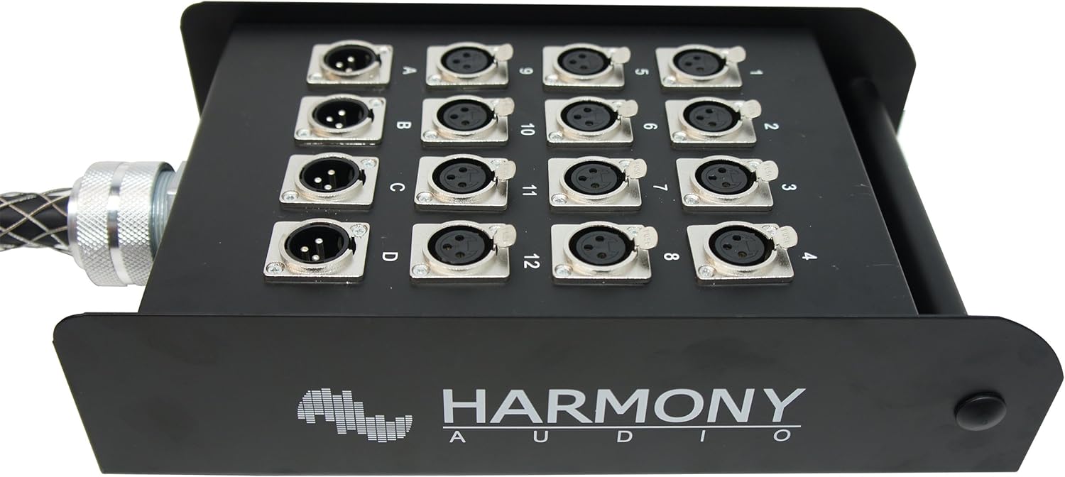 Harmony Audio HA-SB16100 Pro Stage XLR Snake Cable Box 16 Channel - 100 Feet (12 Send, 4 Returns)