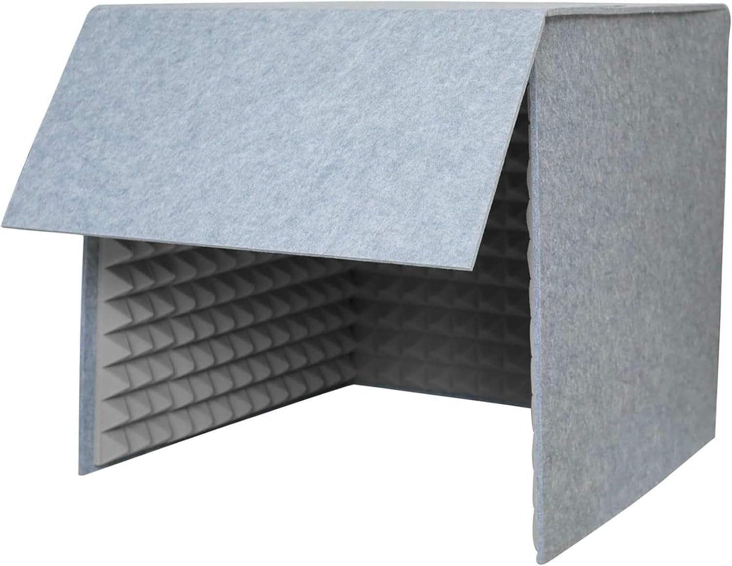 Square Compact Desktop Sound Isolation Booth, 31.5in Portable Tabletop Soundproof Pod with Right Angle, Acoustic Noise Reduction Recording Shield