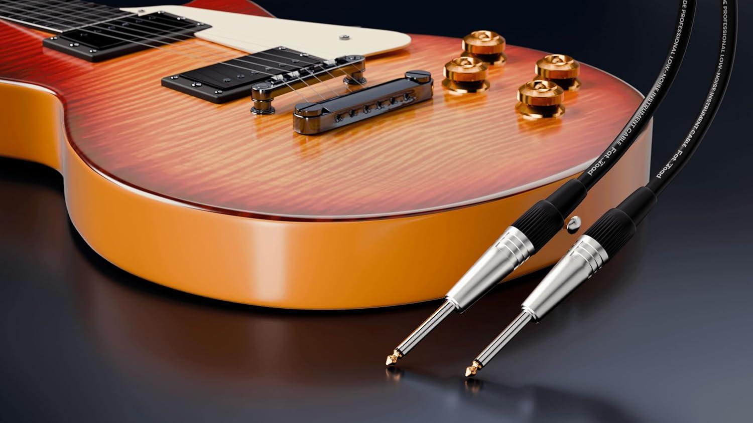 Fat Toad 20ft Instrument Cables (ShieldedPRO X Series) 24 Pack – 1/4 Inch Gold Straight-End Guitar Cords – 24 AWG Wires for Amp, Bass, Keyboard, Studio Use