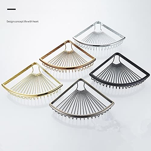 Shower Shelves Bathroom Corner Shelf, Brass Bathroom Storage Organizer, Shampoo Bathroom Holder Bathing Accessories (Color : Corner b n g)