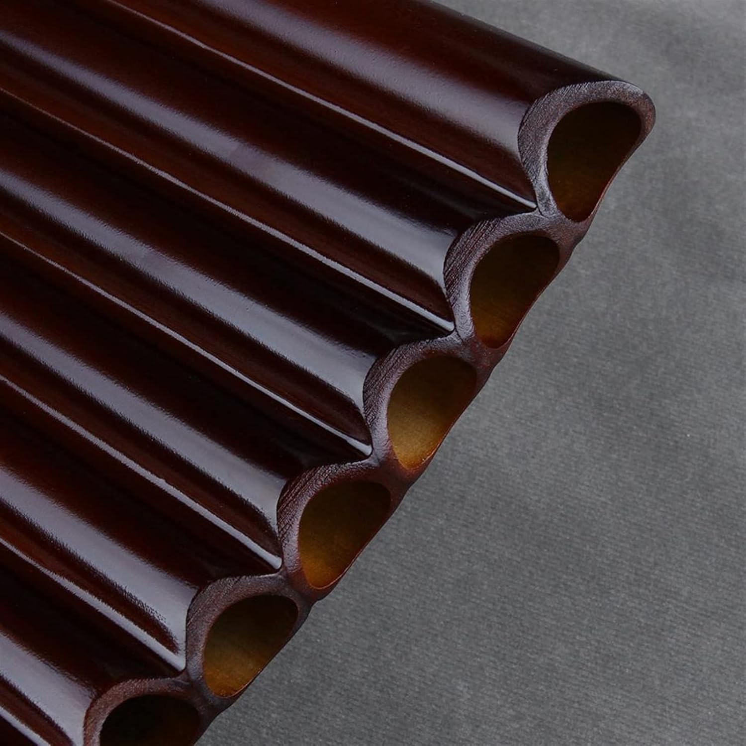 KESHUO Handmade Bamboo Pan Flute Panpipes 25 Pipe Brown Instrument G Key Wind Panflute Panpipes (Color : Left-Hand)