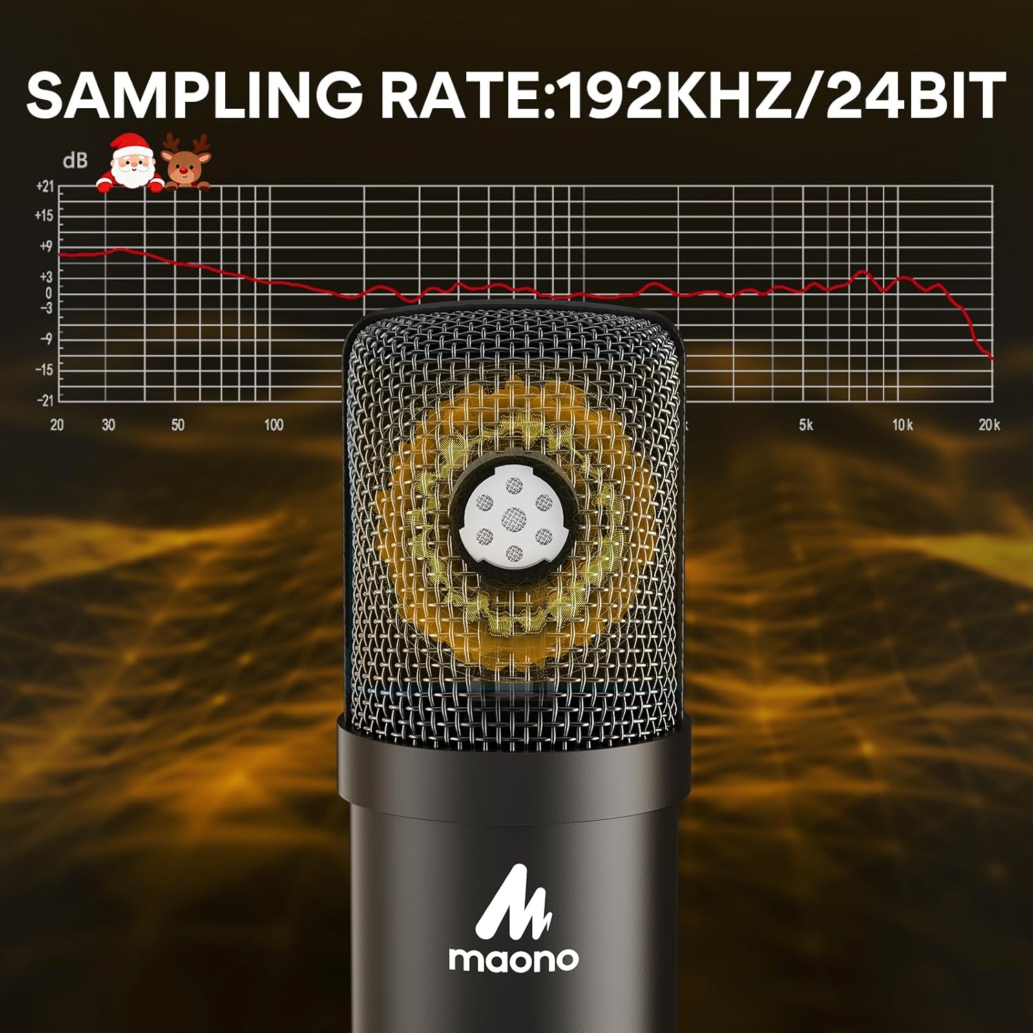 MAONO USB Microphone Kit 192KHZ/24BIT AU-A04T PC Condenser Podcast Streaming Cardioid Mic Plug & Play for Computer, YouTube, Gaming Recording