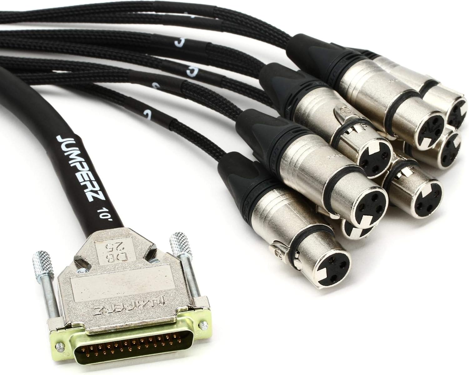 JUMPERZ JDB25-XLRF Zipline DB25 to XLR Female 8-Channel Analog Audio Interface Cable - 10 Foot