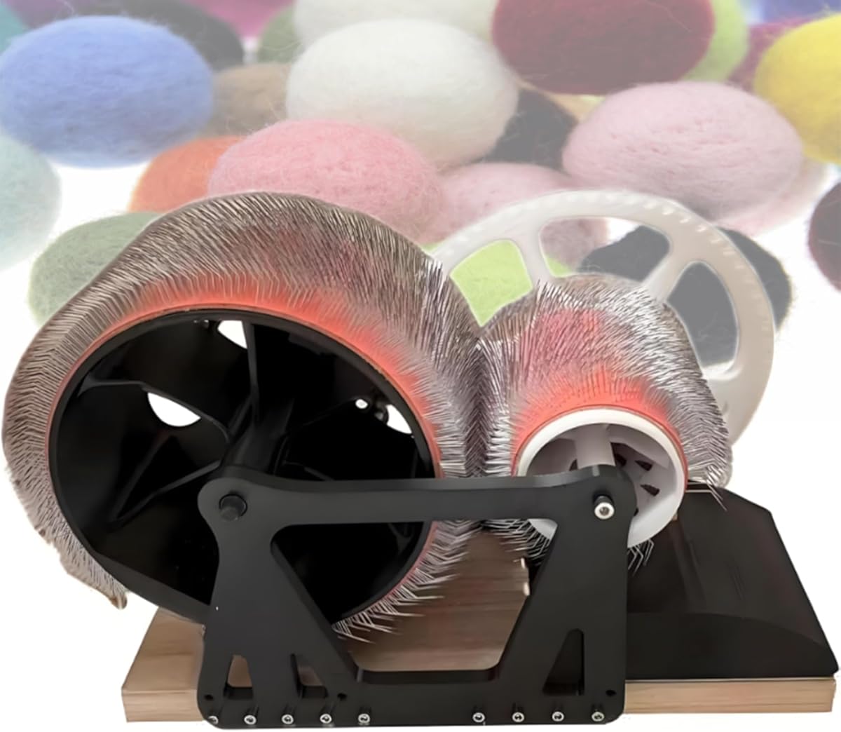 Manual Wool Carding Machine, Drum Carders for Wool, Hand-Cranked Fleece Carder for Fast Color Mixing, Combing, Spinning, Ideal for DIY Craft and Felt Making