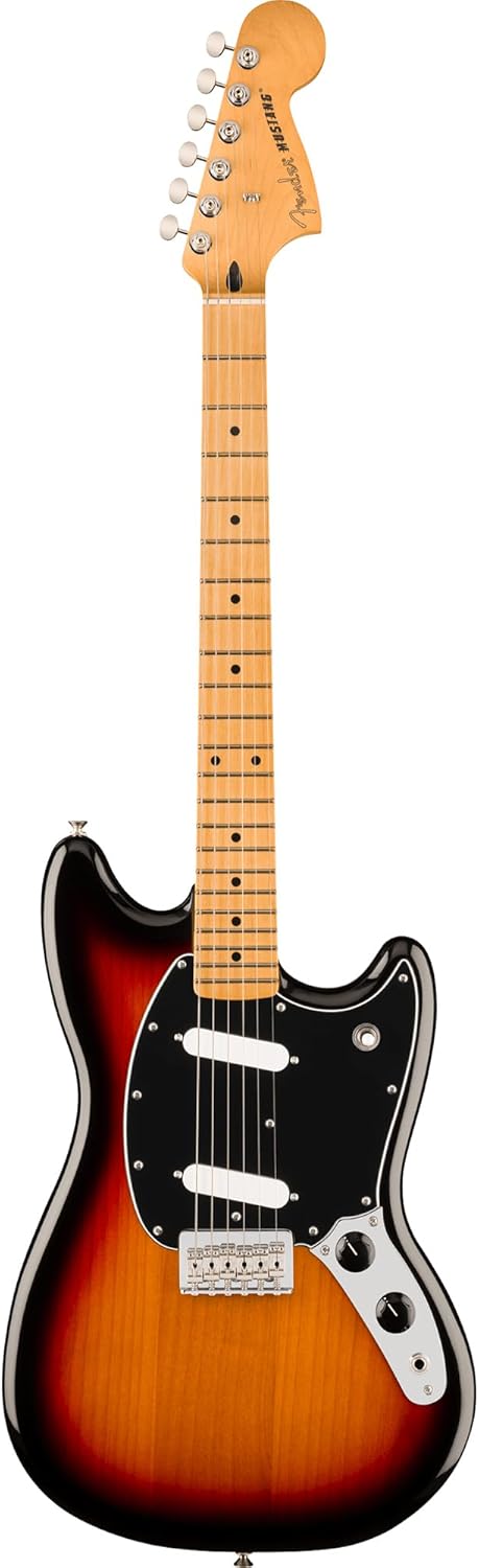 Fender Player II Mustang - 3-Color Sunburst Bundle with Gig Bag, Strap, Cable, 3-Pack Picks and Guitar Cleaning Kit