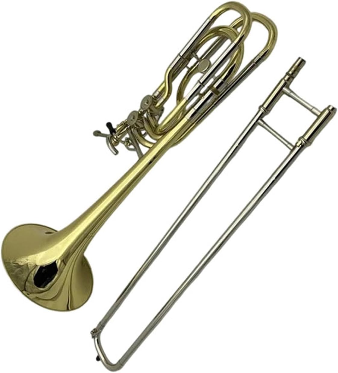 Adult Trombone Instrument Bb/f Brass Plated Double Piston Trombone With Case Accessories