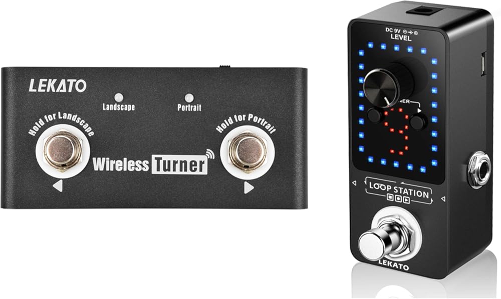 LEKATO Guitar Effect Pedal with External Pedal for Guitar Looper Pedal Tuner Switching, Function Loop Station Loops 9 Loops 40 minutes Record Time, Perfect Collection for Electric Guitar Bass