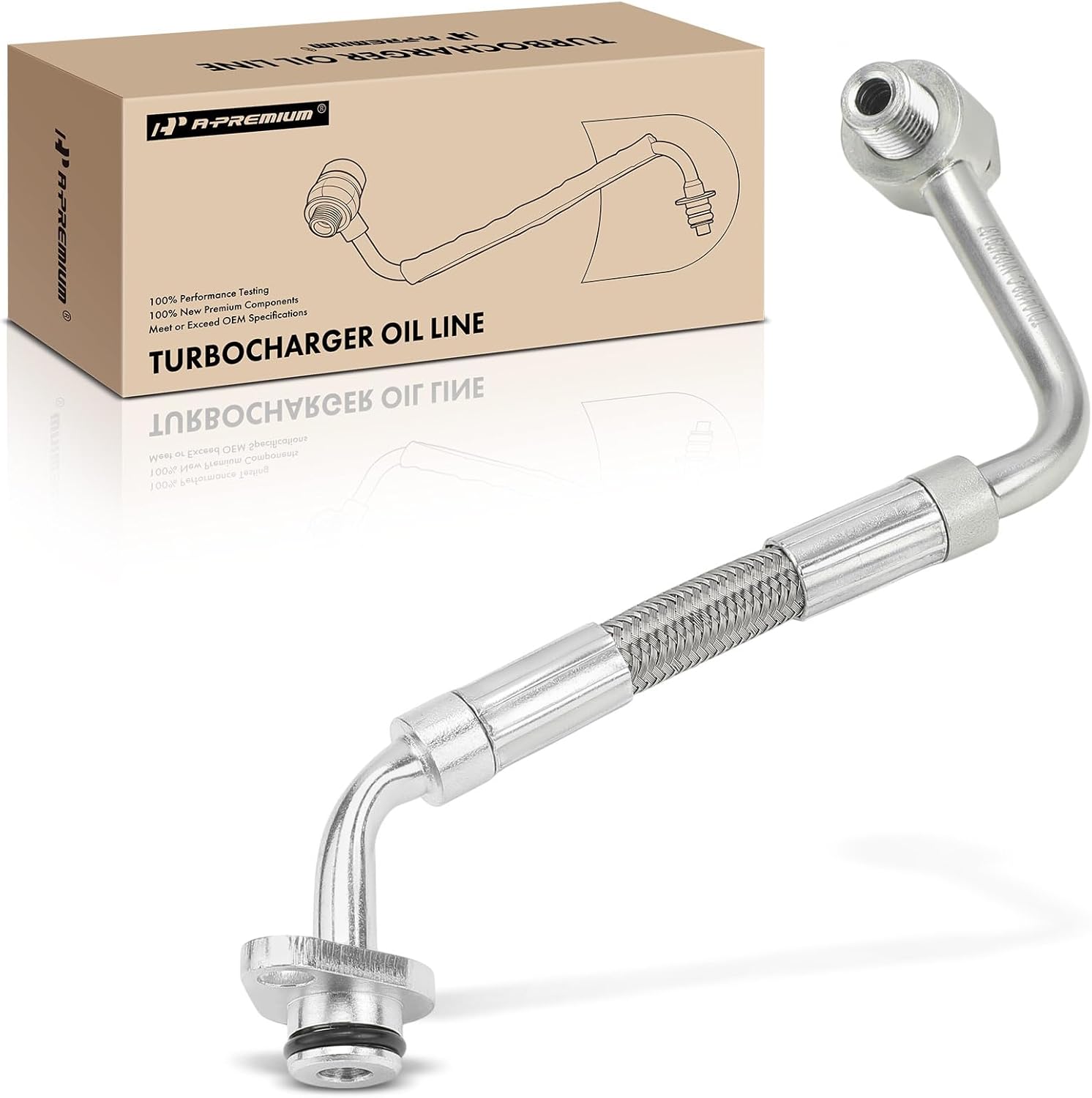 A-Premium Turbo Water Feed Tube Compatible with Jeep Renegade 2015-2018 & Fiat 500 2012-2019, 500X 2016-2018, Supply Lower