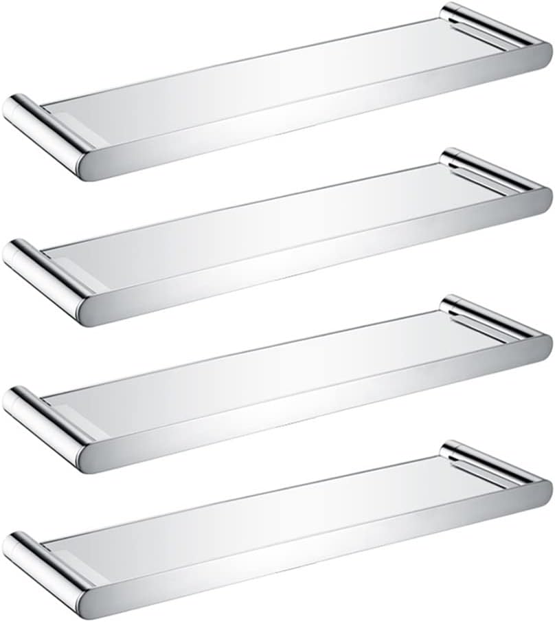 Shower Caddy Glass Shelf, Bathroom Storage Organizer Shelf with Tempered Glass, Bath Shampoo Rack Wall Mount Rectangular Bathroom Organizer (Color : 4 pcs)