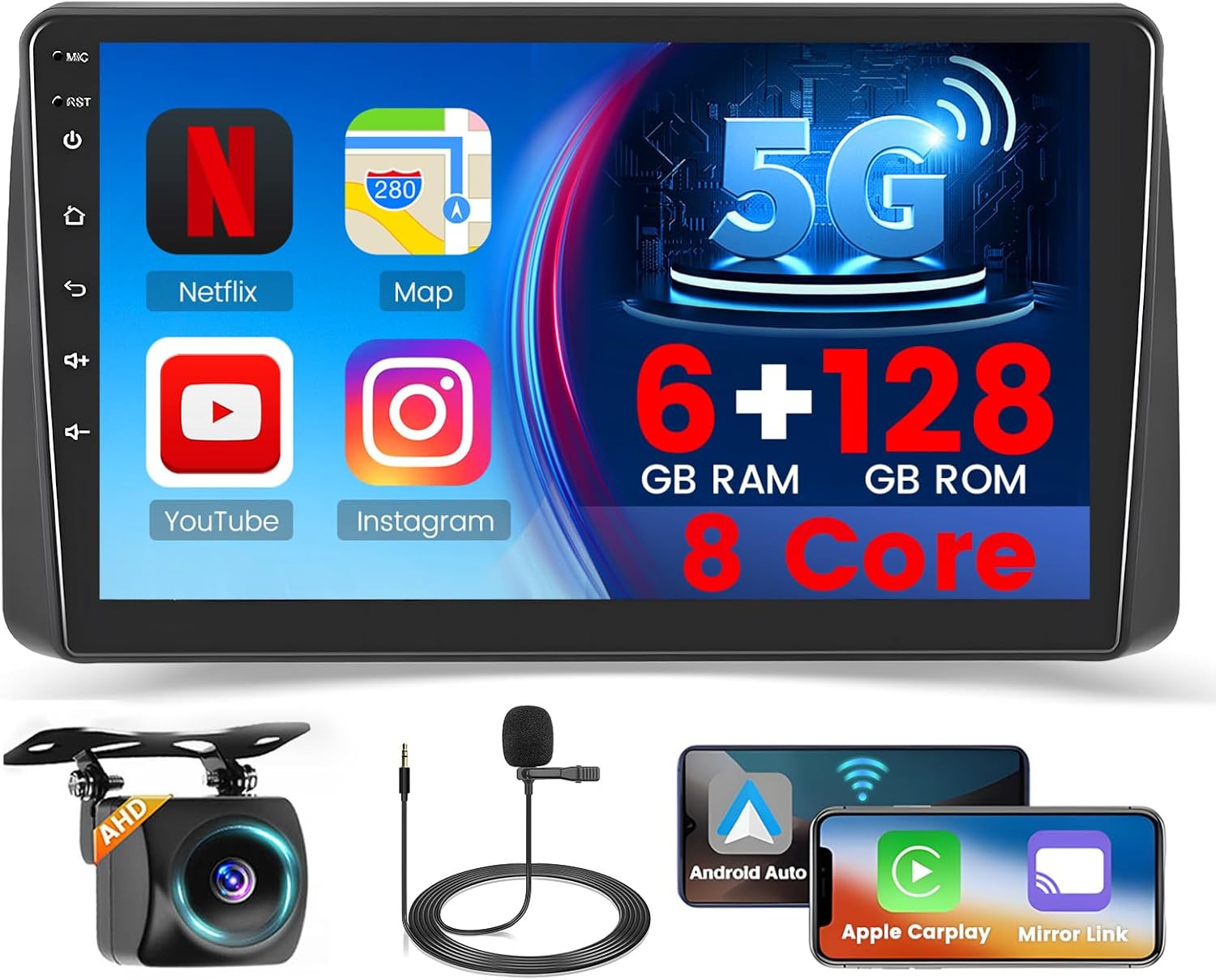 [8-Core 6+128G] Android 15 Car Stereo for Dodge Grand Caravan 2011-2020/Chrysler Grand Voyager 2011-2015, Hikity 9