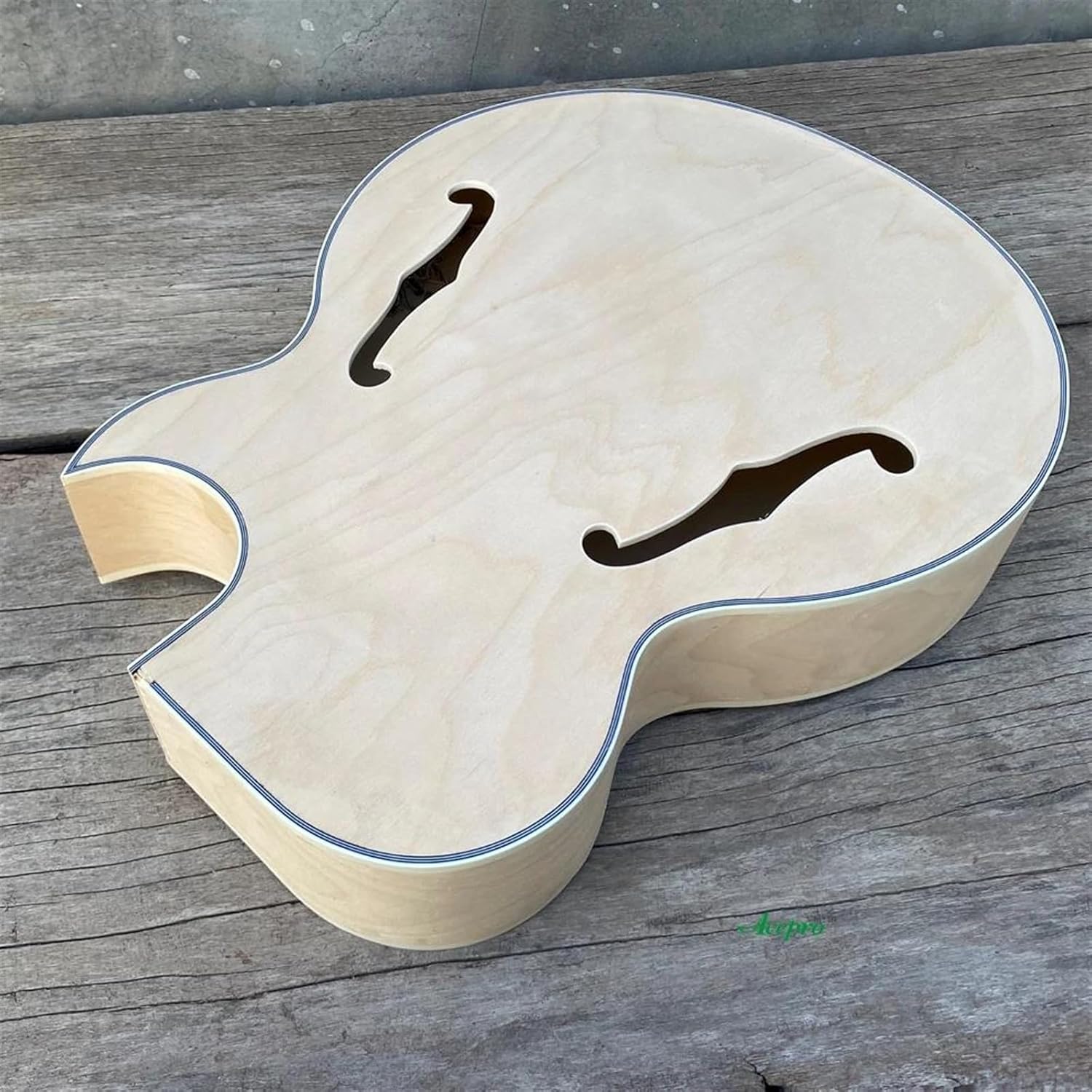 Guitar Body Guitar Replacement Parts Unfinished Thick Full Hollow Body Single Cut F Holes DIY Electric Guitar Maple Wood