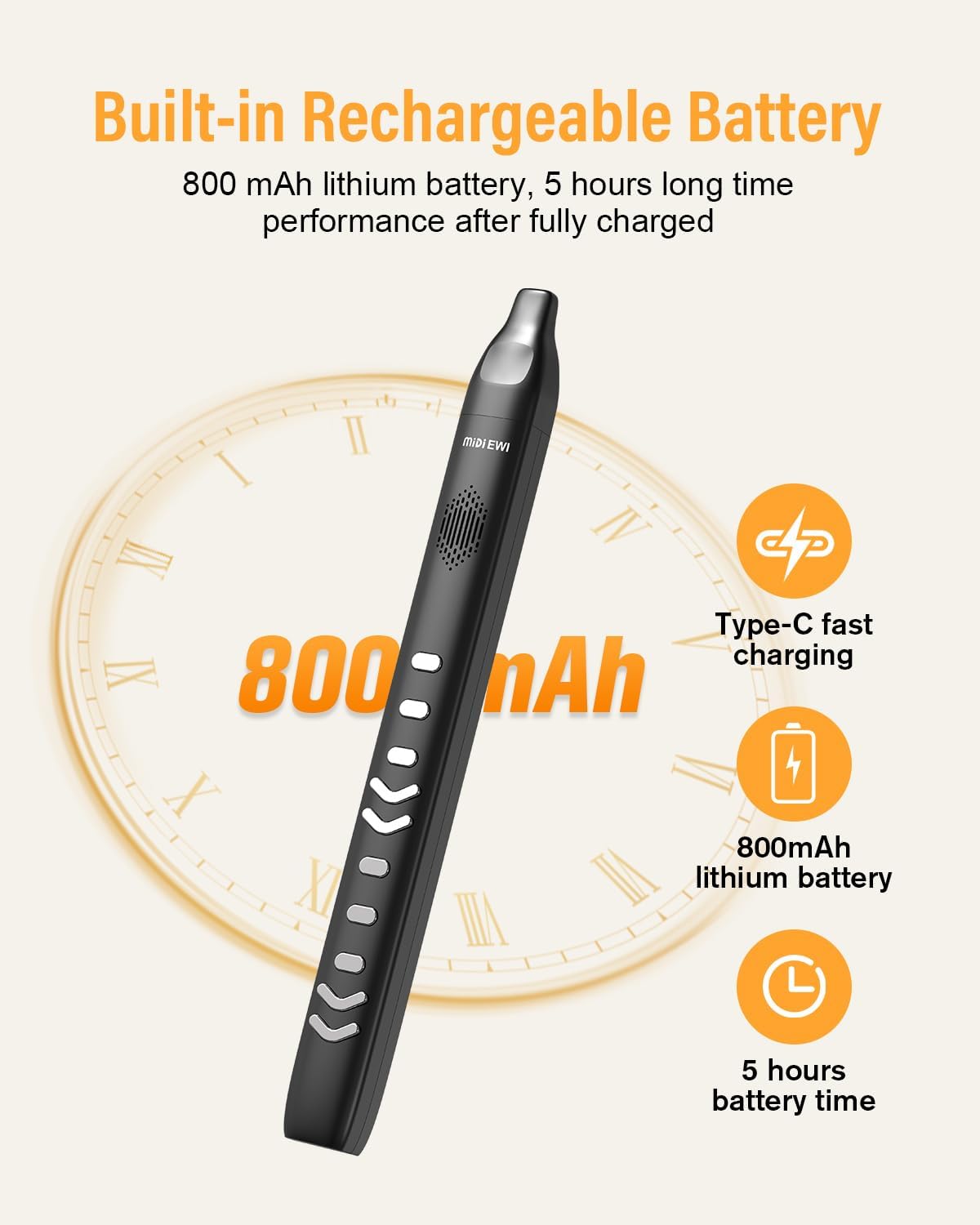 Upgraded Digital Wind Instrument, DF10 Portable Electric Wind Instrument Rechargeable, More Sensitive Key for Beginner and Adult