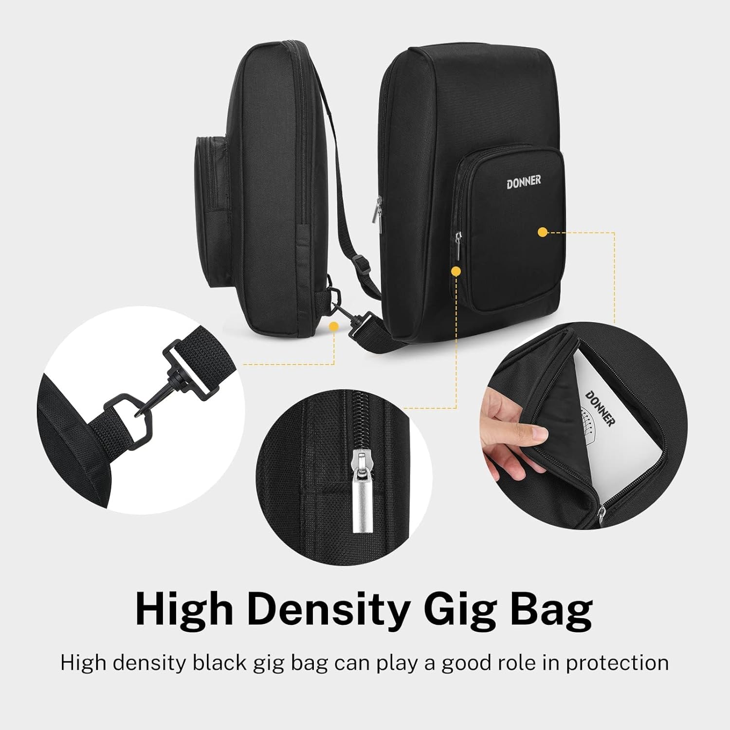 Donner Lyre Harp, 10 Metal Strings, Mahogany Body and Bone Saddle DLH-002 Lyre Harp for Beginner Kids with Tuning Wrench, Spare String Set, Black Gig Bag, Manual, Ancient Greece Style