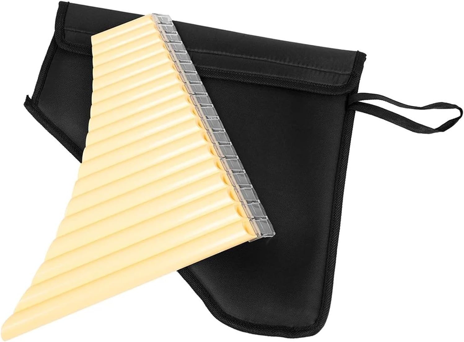 Pan Flute 16 Pipes C Key Panpipe Traditional Woodwind Musical Instrument With Bag (Color : Yellow)