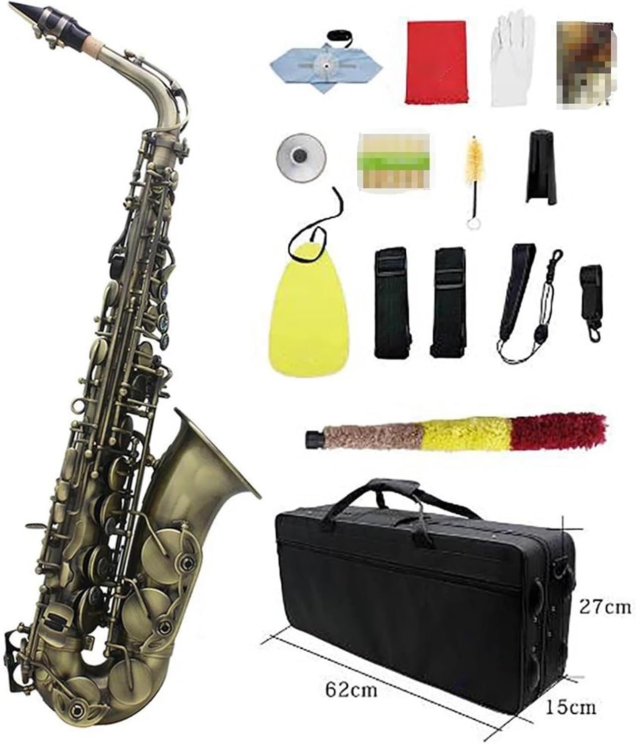 VBDEFRT Eb Alto Saxophone Antique Green Professional Woodwind Instrument Key E Flat Sax With Case Musical Instrument Parts