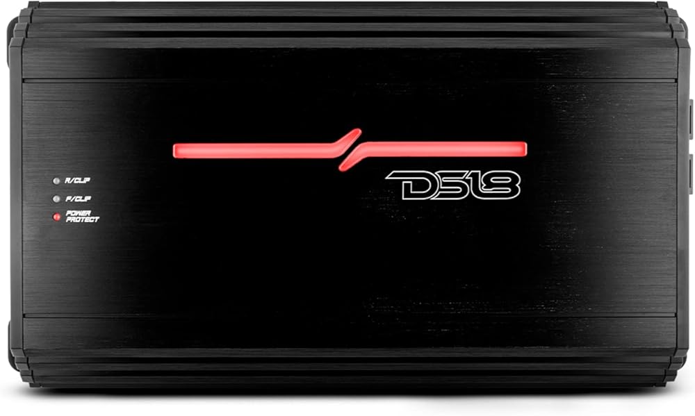 DS18 ZR1600.4D Car Amplifier Class D 4-Channel Stereo Full Range Amp 7200 Watts Peak Power - Adjustable Frequency High/Low Pass Setting - Guaranteed to Supercharge Your Car Audio Sound System