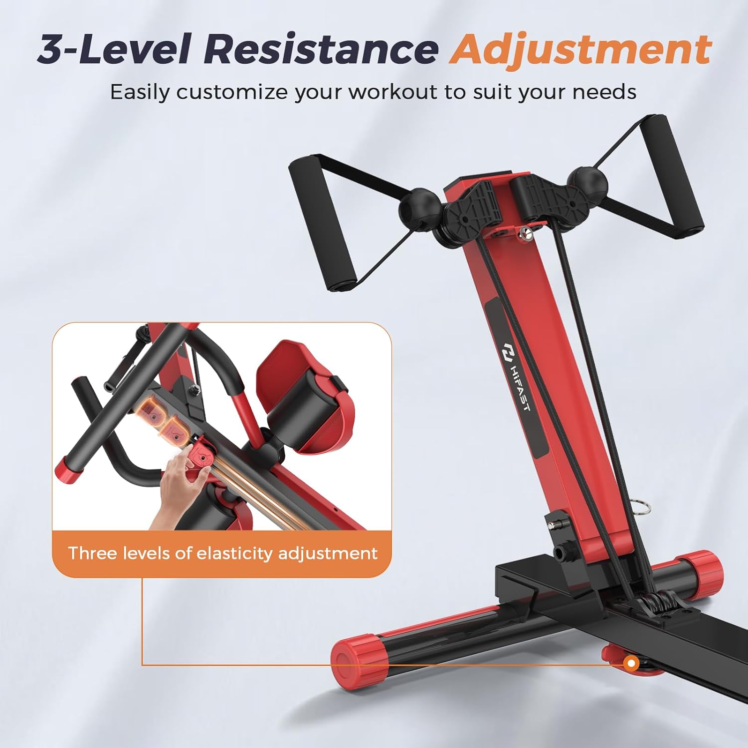 Rowing Machines for Home, 4 in 1 Rowing and Ab Machine with 2 Levels of Workout Resistance, Quiet & Foldable Row Machine with 3 Adjustable Handle Heights & LCD Monitor, Rower Machine for Home