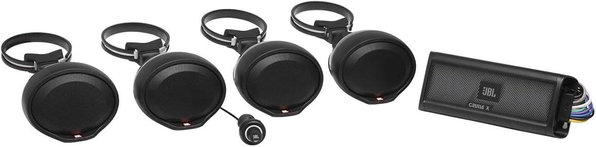 JBL - 4 Channel Plug and Play Bluetooth amp and 4 speakers