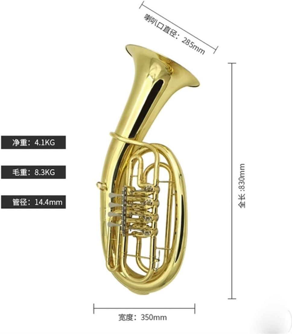Beginner euphonium B-flat Three-key Alto Horn Four-key Euphonium Tuba Brass Instrument Team Performance(Four-key)