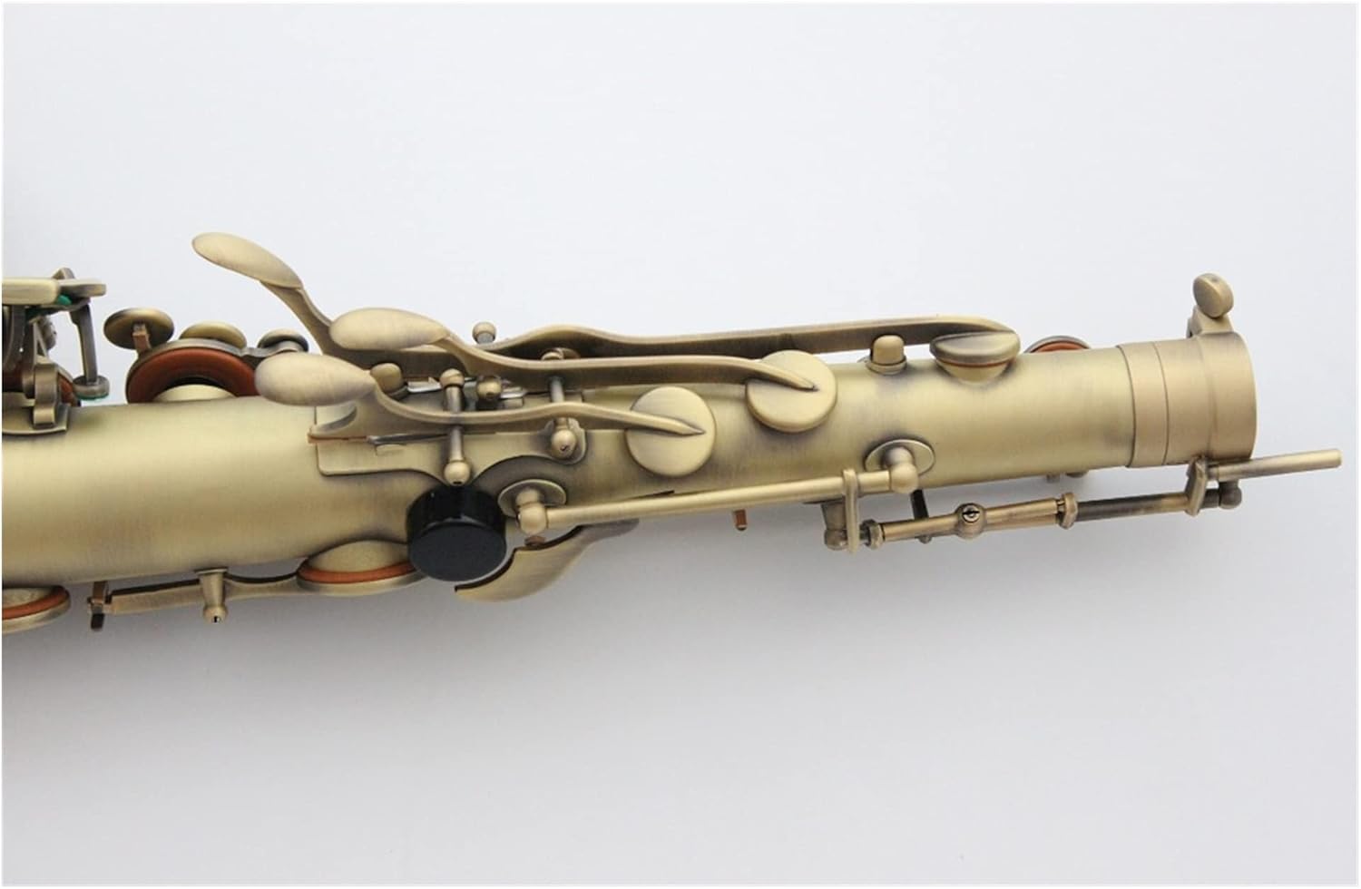 Saxophone Straight Tenor Saxophone Antique Copper B-Flat Tenor Sax Bronze with Case Mouthpiece Reeds Neck Key Type Woodwind Instrument (Color : Bronze)