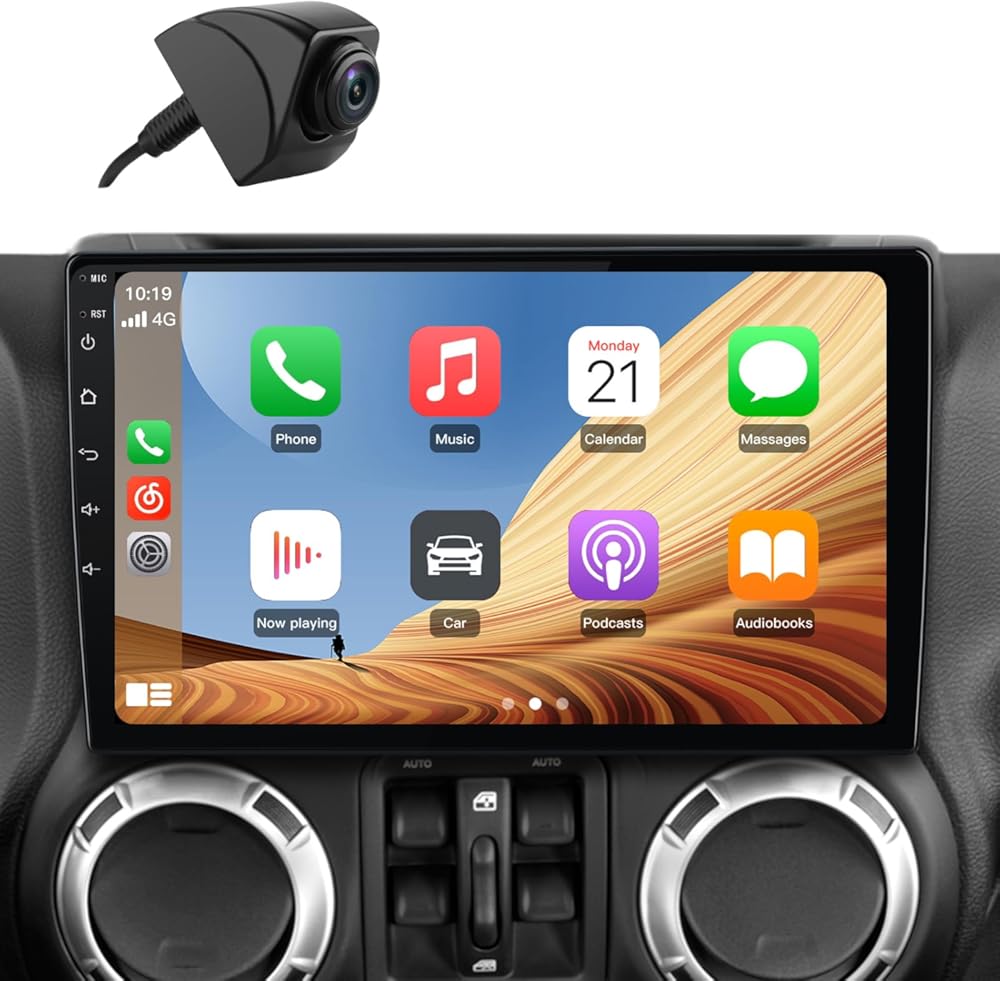AWESAFE Car Radio Stereo Android 13 for Jeep Wrangler JK 2007-2018 Dodge Ram 1500 2500 2009 2010 2011 2012 Grand Cherokee with CarPlay Android Auto Backup Camera