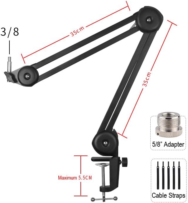 Audio-Technica AT2040 Hypercardioid Dynamic Podcast Microphone Bundled with 20ft XLR Cable + Microphone Arm (3 Items)