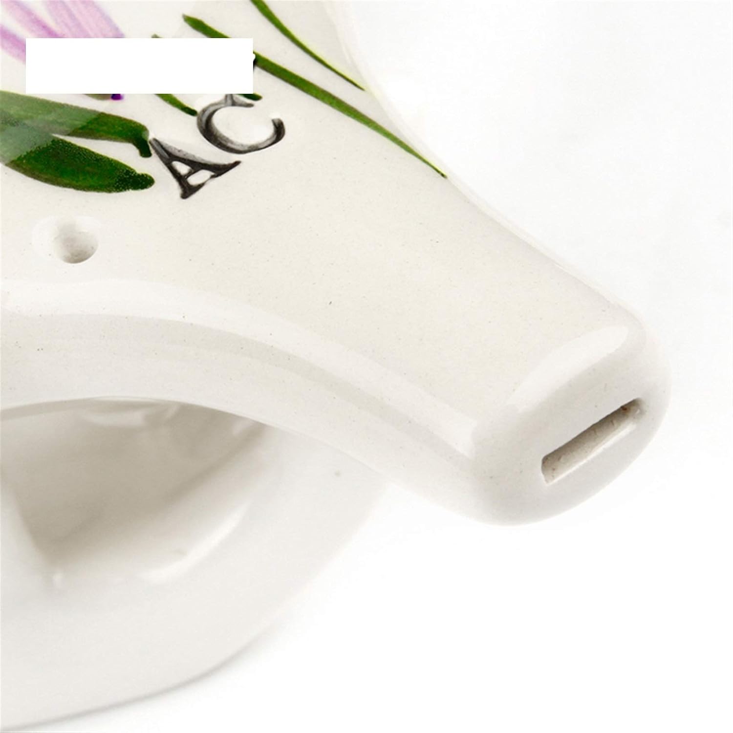 12 Holes Alto C Ocarina White Flower Element Music Instruments Chinese Woodwind Instrument Flute(Ocarina with Bag)