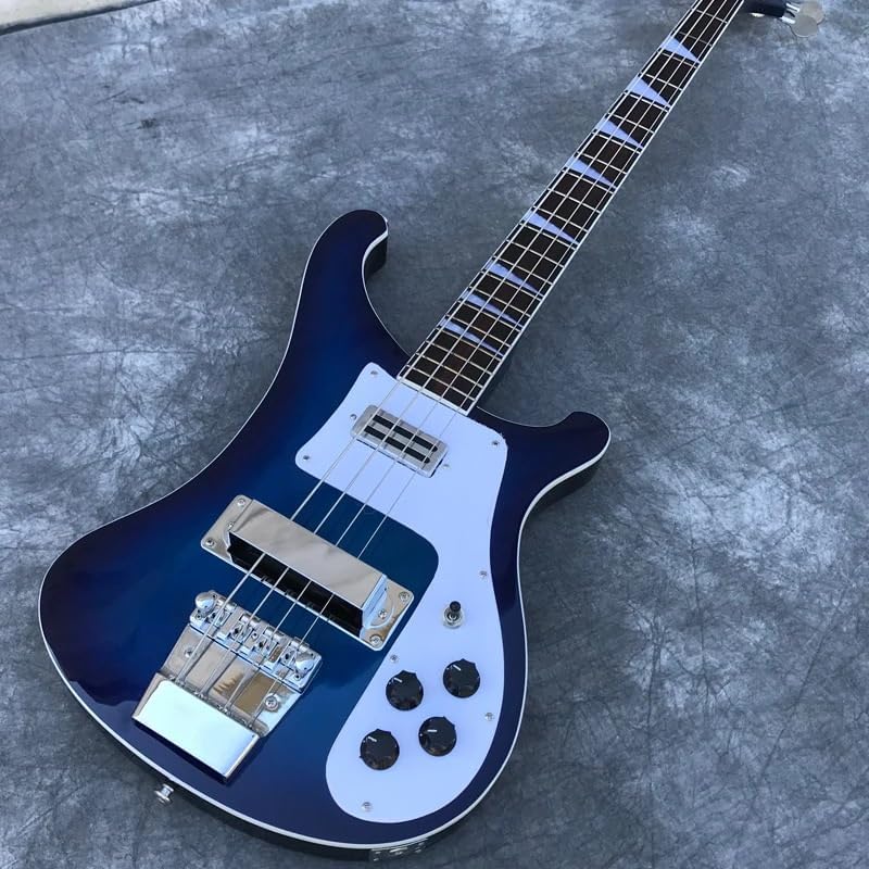 4-String Electric Bass Guitar - Blue Set-in Neck, Maple Neck, Rosewood Fingerboard,Humbucker & Single Coil Pickups