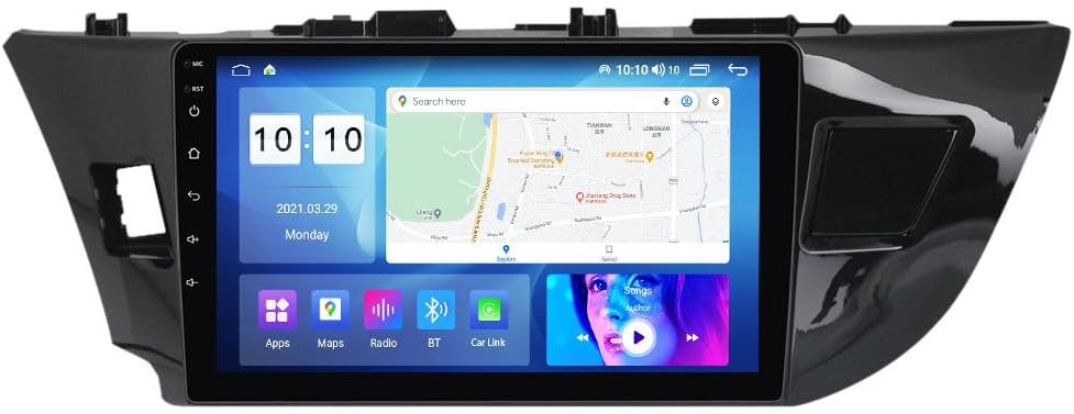 Android Car Stereo for Toyota Corolla 2012-2016,10 inch IPS Touchscreen with Upgrade Wireless CarPlay & Android Auto,WiFi/GPS,Support SWC and Subwoofer,4-Core 2G+32G