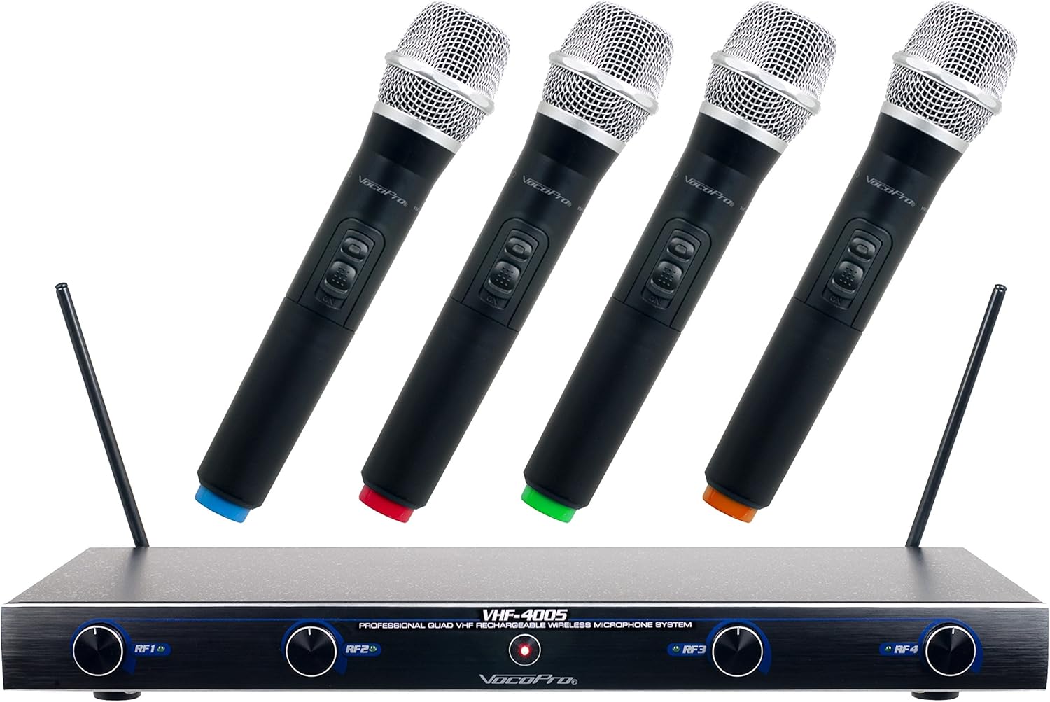 VOCOPRO VHF-4005 Four Channel Rechargeable VHF Wireless Microphone System