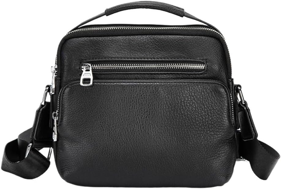 Men's Leather Small Body Bag Top Layer Cowhide Covered Shoulder Crossbody