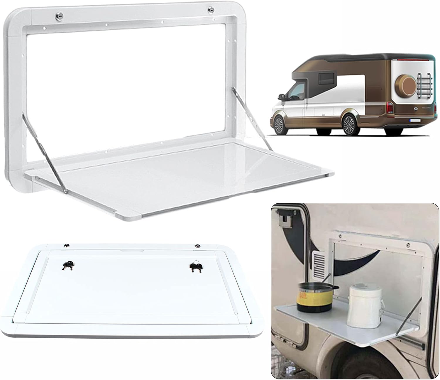 OUKANING Fold Down Wall Mount Desk Maximum load 55.11lb Aluminum Alloy Folding Wall Table 31.5