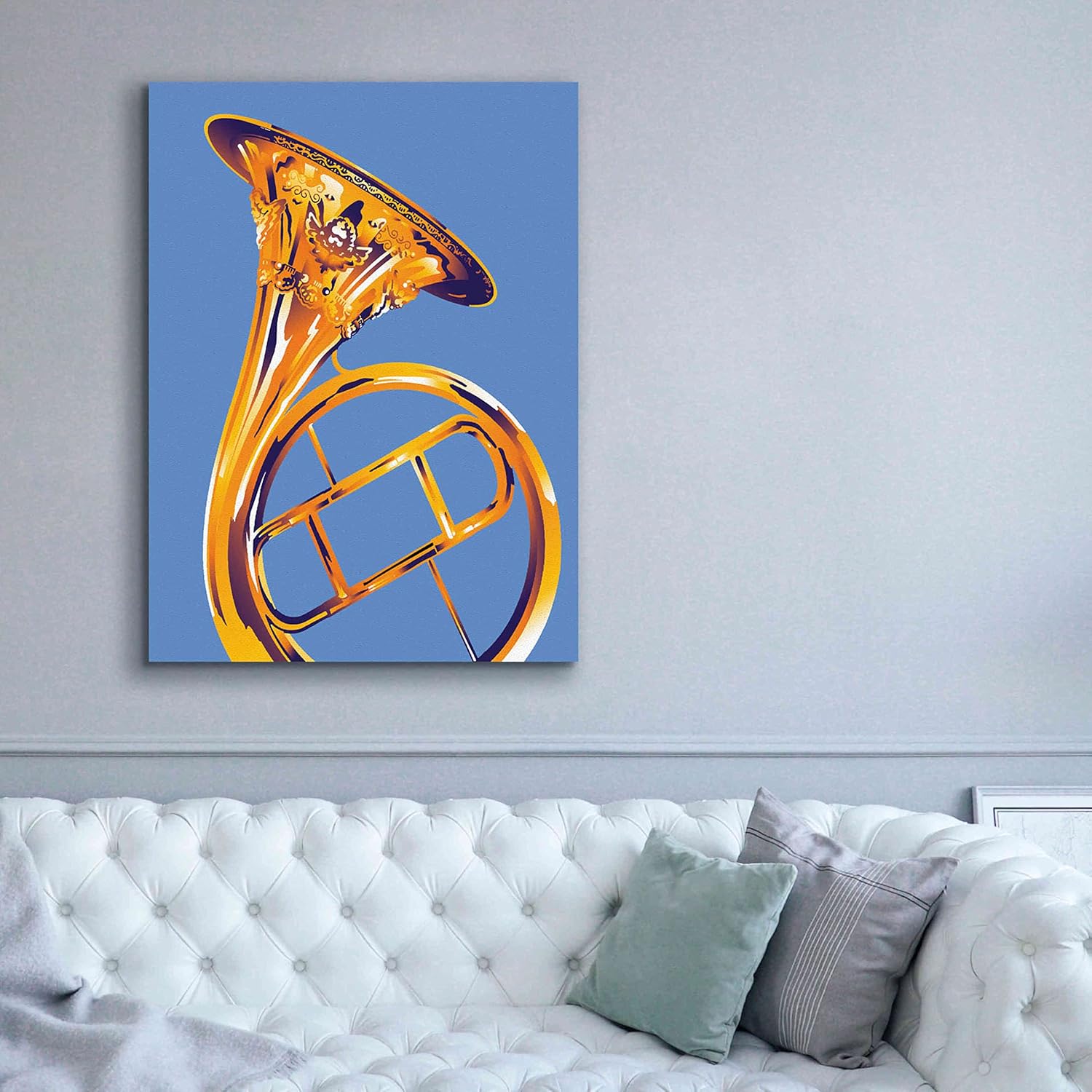 Epic Graffiti 'French Horn 8' by David Chestnutt, Giclee Canvas Wall Art, 40